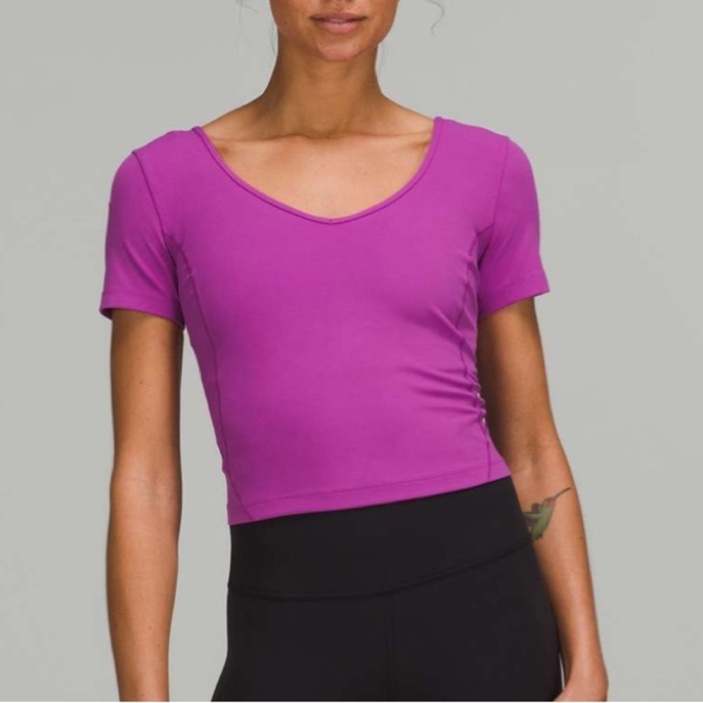 lululemon athletica Women's Scoop Neck Top in Magenta - Picture 3 of 4